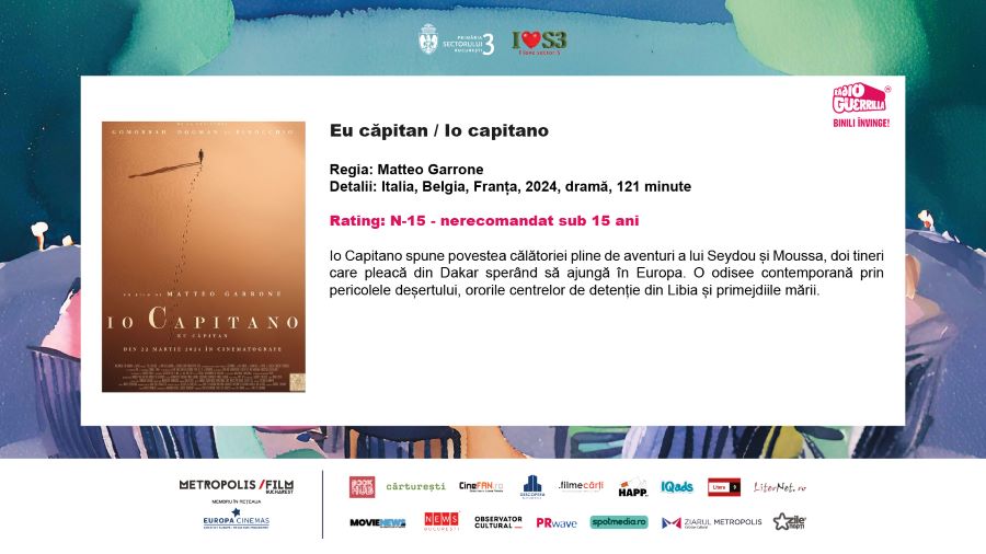 „Eu căpitan”, la „Cinema în aer liber”