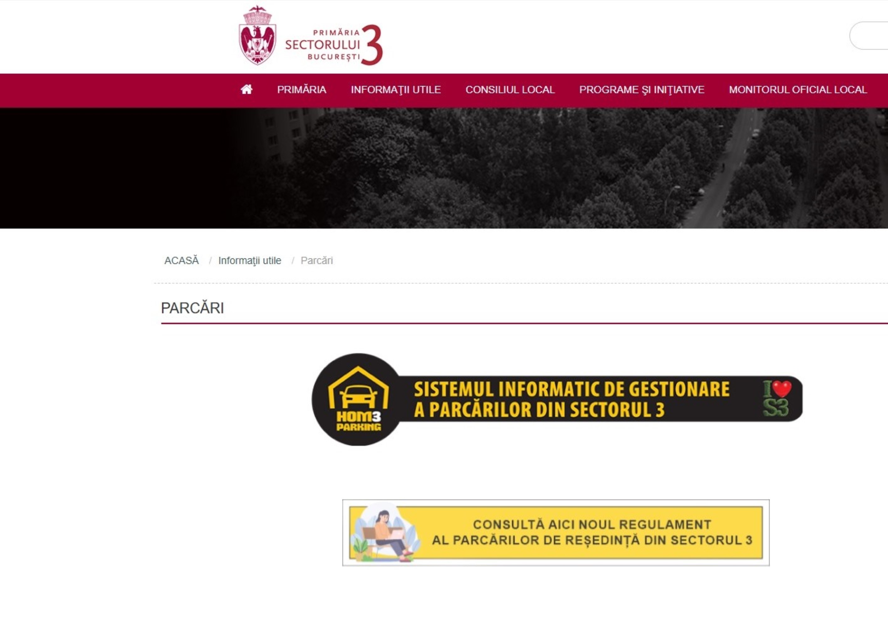 Sistemul de Gestionare a Parcărilor din Sectorul 3 (GIS) va fi nefuncțional astăzi, 3 aprilie, între orele 12.30-14.30