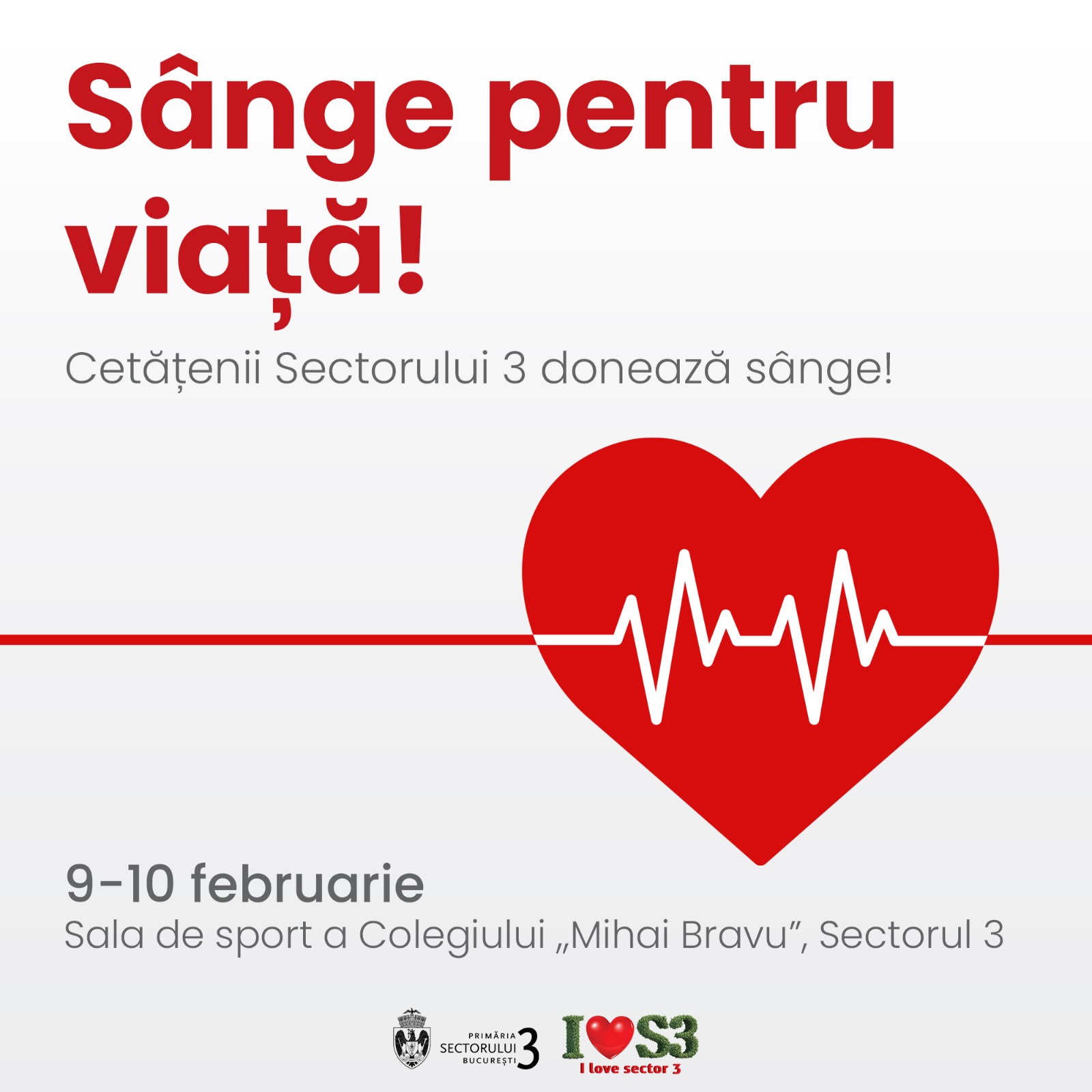 Bucureștenii pot dona sânge, în perioada 9-10 februarie, la centrul amenajat de Primăria Sectorului 3