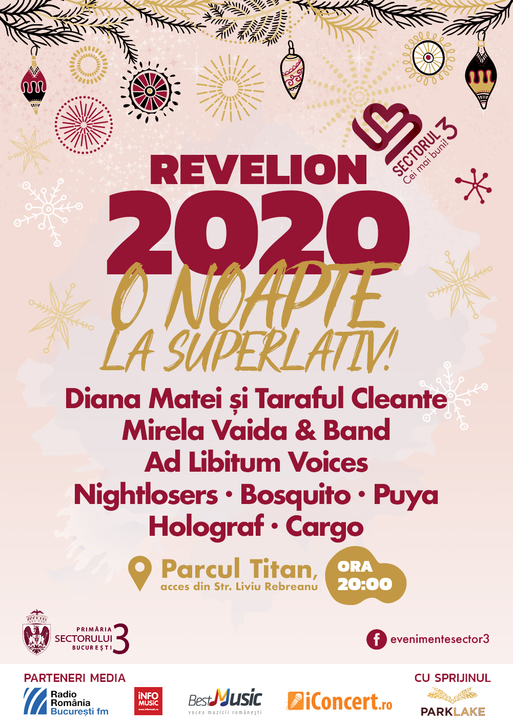 O noapte la superlativ! Revelion 2020 Parcul Titan, 31 decembrie, ora 20.00