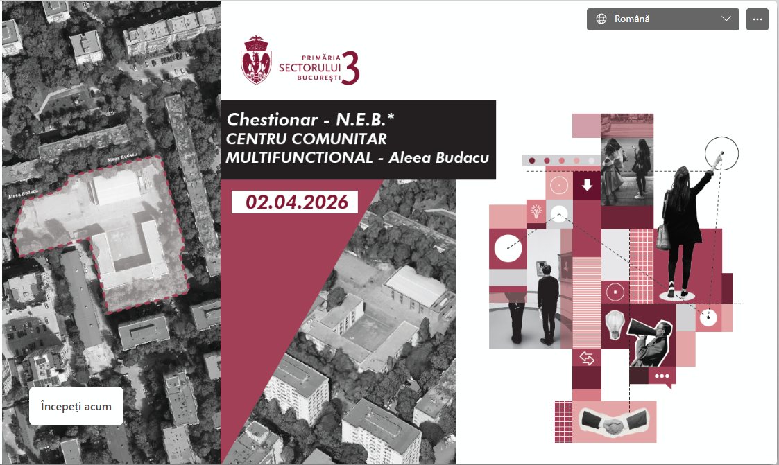 Chestionar: Centrului Comunitar Multifuncțional de pe Aleea Budacu, Sector 3