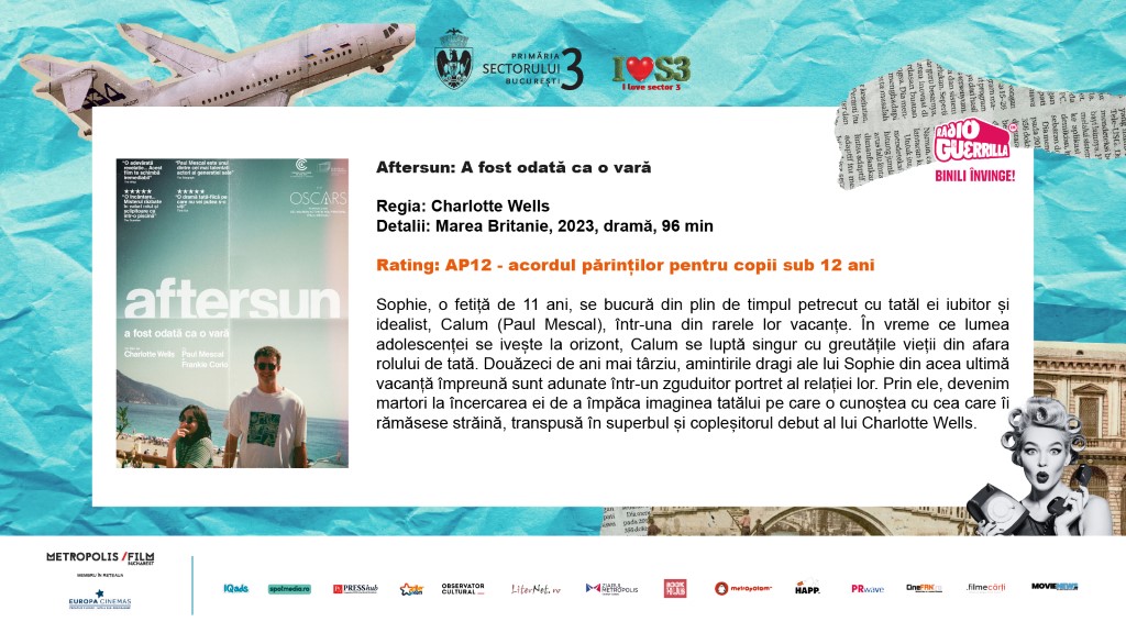 Aftersun: a fost odată ca o vară”, la „Cinema în aer liber”