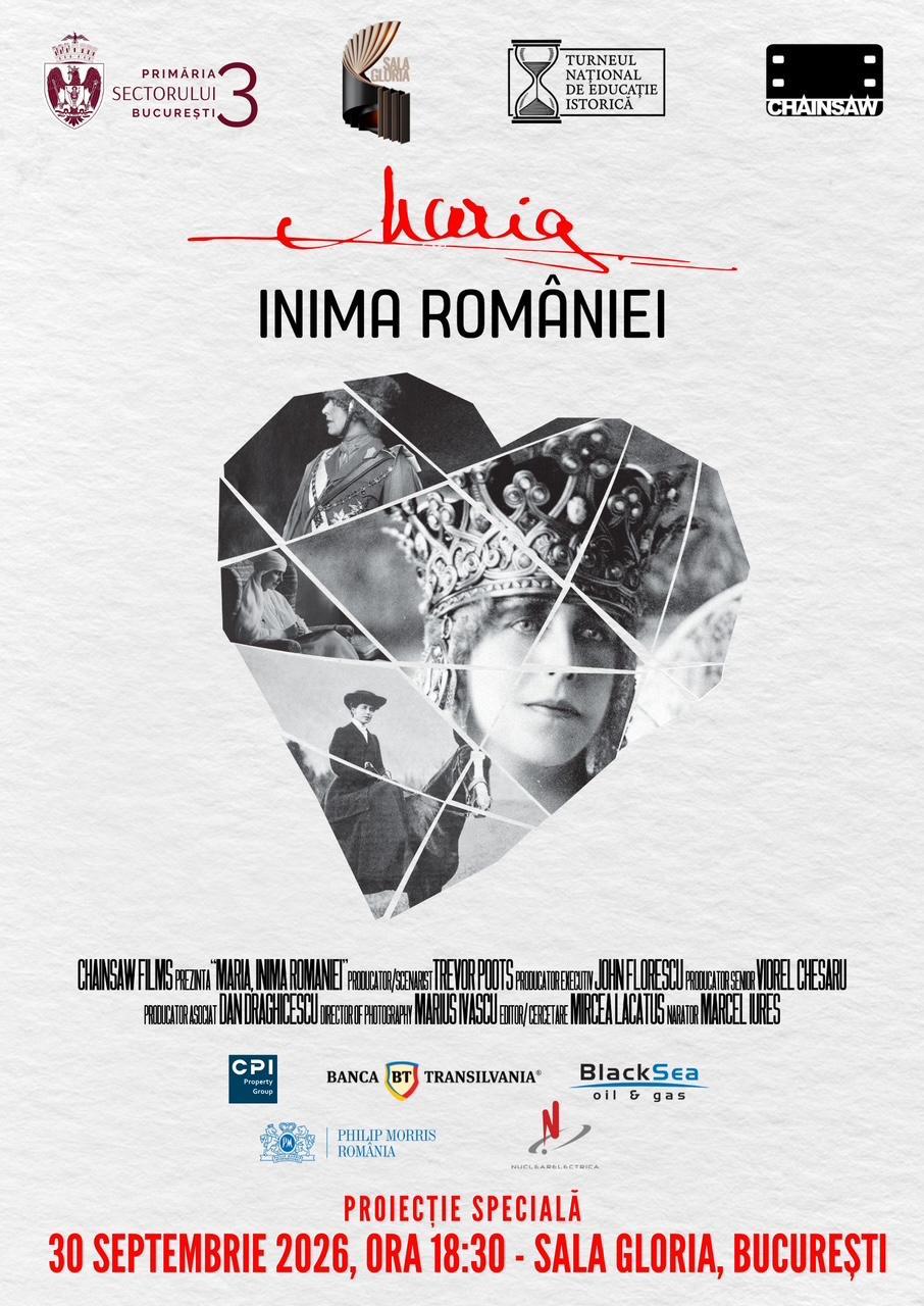Proiecție specială „Maria – Inima României”, la Sala Gloria. Intrare liberă pentru cetățeni