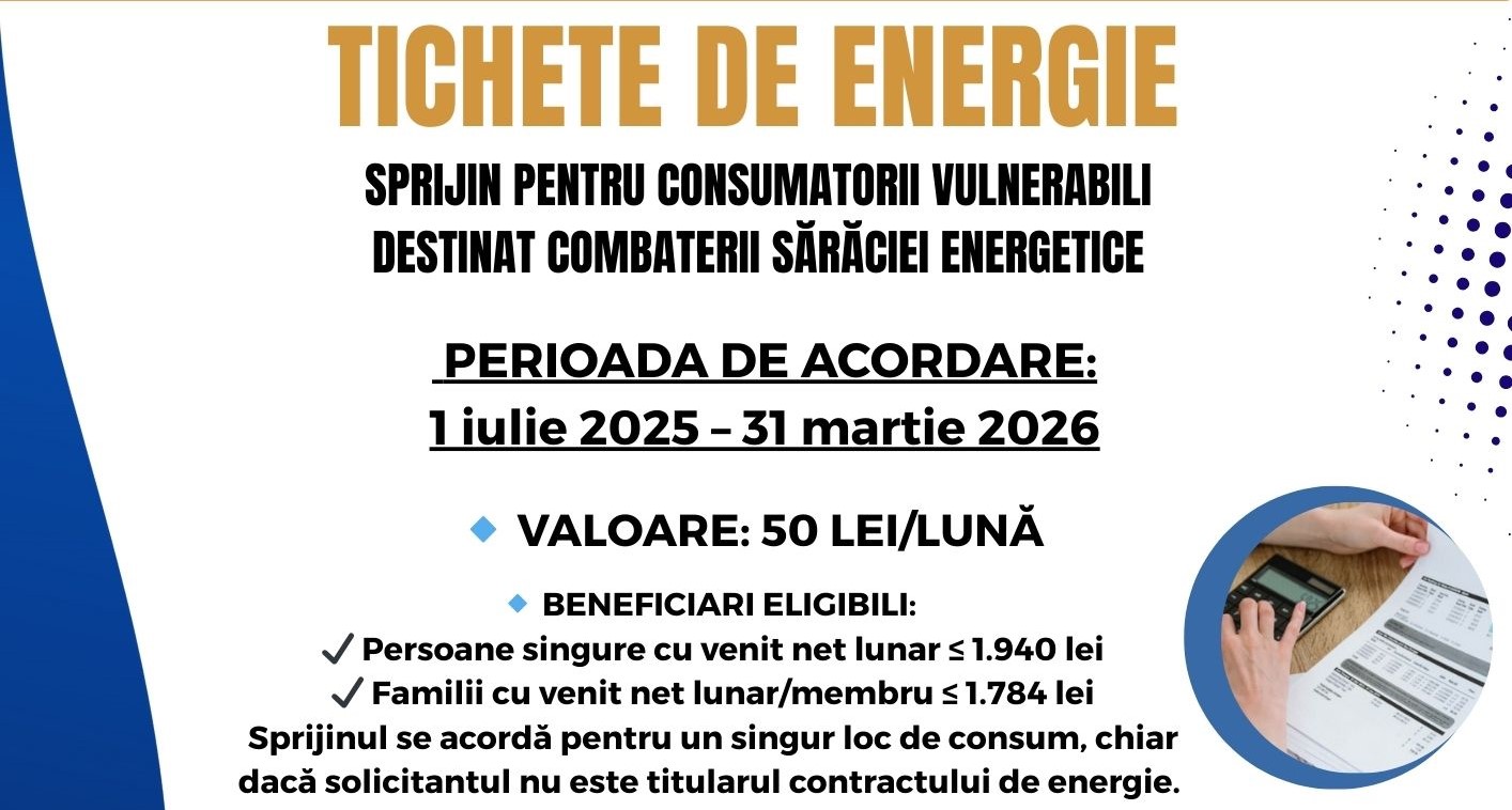 Tichete de energie pentru consumatorii vulnerabili