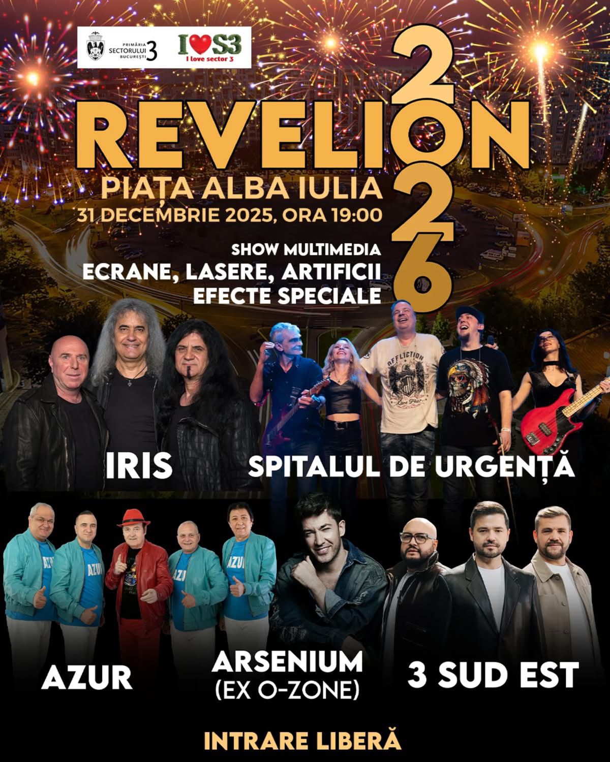 Revelion 2026 în Piața Alba Iulia - spectacol multimedia și concerte live, cu acces gratuit